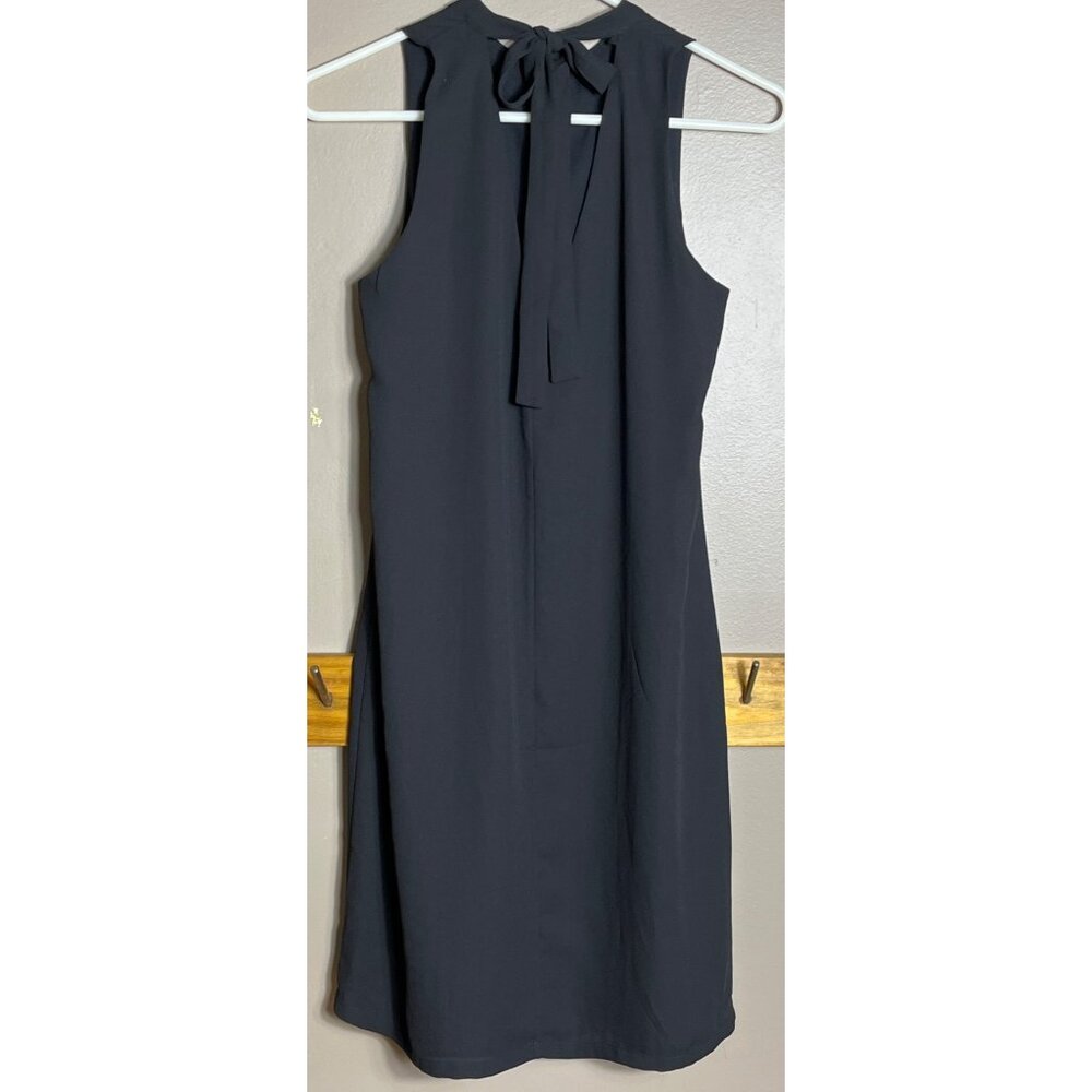 Swing Dress Black Shift LBD Lined H&M Chic Audrey Class Elegant Feminine Women 6 - Picture 2 of 9